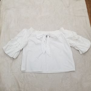 NWT ZARA offshoulders 3/4 sleeve 100%cotton blouse
